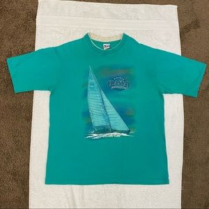 Vintage 1995 Worldwide Coastal Expedition T-Shirt Turquoise Size XL